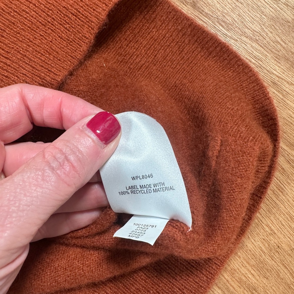 Charter Club Sweater Women M Rust Orange Cashmere Crewneck LS Luxury - Picture 7 of 10